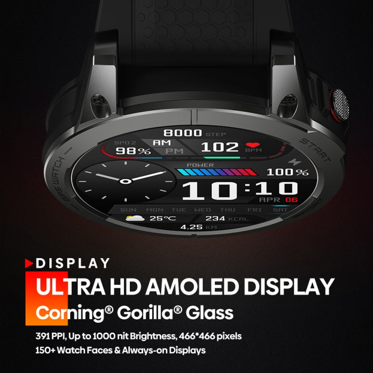 Zeblaze Stratos 3 1.43 inch AMOLED Screen IP68 Waterproof Smart Watch, Support Bluetooth Call / GPS (Orange) - Smart Watches by Zeblaze | Online Shopping UK | buy2fix