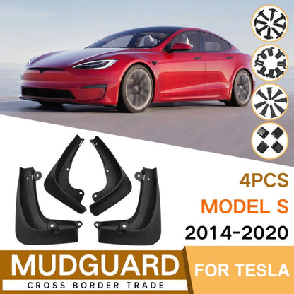 For TESLA MODEL S 2014-2020 4pcs/Set Car Auto Soft Plastic Splash Flaps Fender Guard - Mudguards by buy2fix | Online Shopping UK | buy2fix