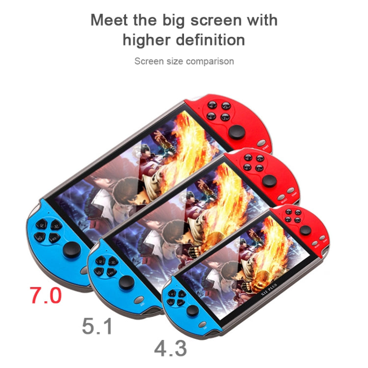 Powkiddy X12 Plus Retro Classic Games Handheld Game Console with 7 inch HD Screen & 16GB Memory, Support MP4 / E-book (Red + Blue) - Pocket Console by buy2fix | Online Shopping UK | buy2fix