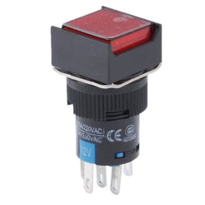 Car DIY Square Button Push Switch with LED Indicator, DC 24V(Red) - In Car by buy2fix | Online Shopping UK | buy2fix