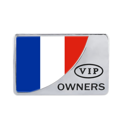 Universal Car France Flag Rectangle Shape VIP Metal Decorative Sticker (Silver) - 3D Metal Sticker by buy2fix | Online Shopping UK | buy2fix