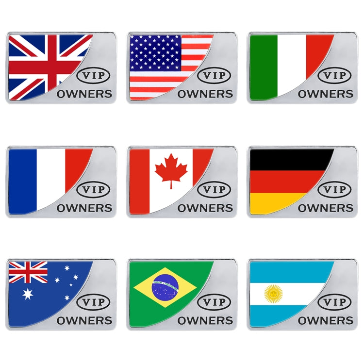 Universal Car France Flag Rectangle Shape VIP Metal Decorative Sticker (Silver) - 3D Metal Sticker by buy2fix | Online Shopping UK | buy2fix