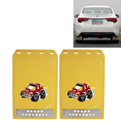 2 PCS WS-003 Premium Heavy Duty Molded Splash Mud Flaps Auto Front and Rear Guards, Small Size, Random Pattern Delivery(Yellow) - Mudguards by buy2fix | Online Shopping UK | buy2fix