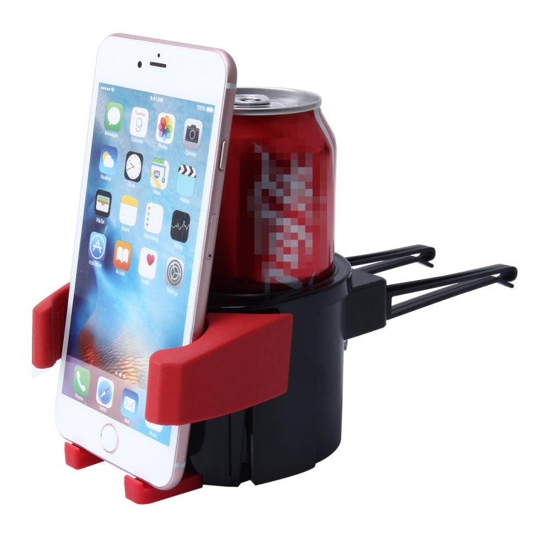 SHUNWEI SD-1027 Car Auto Multi-functional ABS Air Vent Drink Holder Bottle Cup Holder Phone Holder Mobile Mount (Red) - Car Drink Holders by SHUNWEI | Online Shopping UK | buy2fix