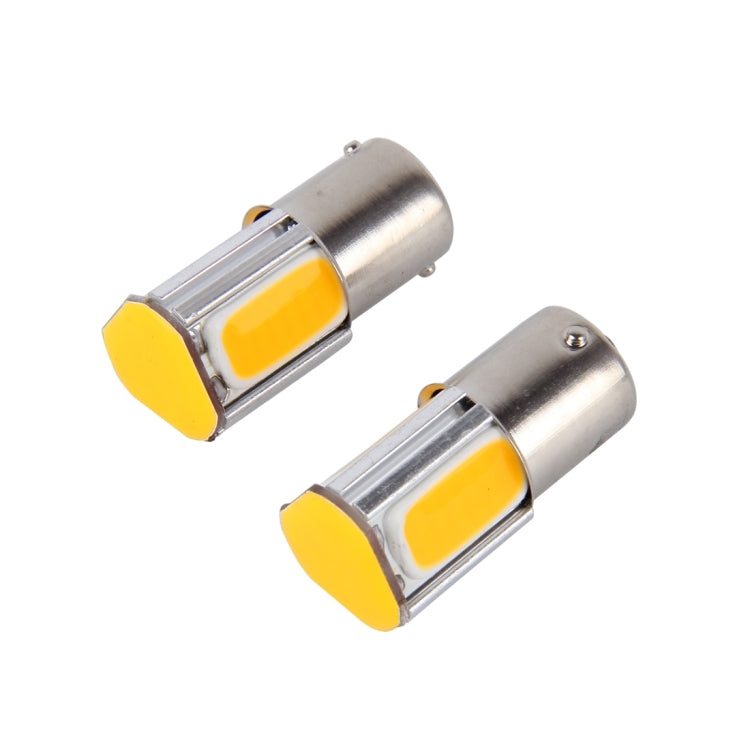 2 PCS 1156/Ba15s 5W 4 COB LEDs Car Turn Light, DC 12V(Yellow Light) - Arrow Turn Lights by buy2fix | Online Shopping UK | buy2fix