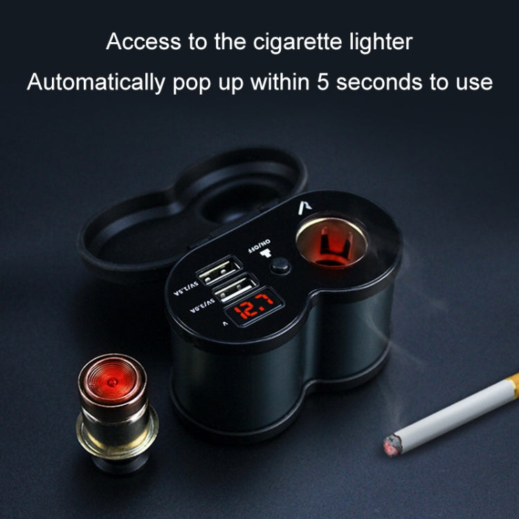Portable Motorcycle Aluminum Alloy Dual USB Charger Cigarette Lighter (Gold) - In Car by buy2fix | Online Shopping UK | buy2fix
