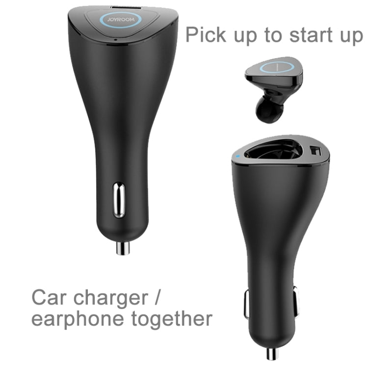 JOYROOM T600 2 in 1 Multifunctional Wireless Bluetooth 2.1A Single USB Port Car Charger + Earphone with Circular LED Indicator Light and Hands-free Call Functions for Cars & Pickups & SUV & Smartphone ... S & MP3 & MP4 and other USB-charged Devices(White) - In Car by JOYROOM | Online Shopping UK | buy2fix