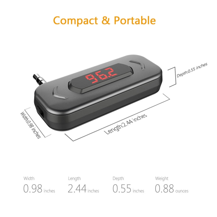 Doosl DSER116 Multifunctional Car FM Transmitter Wireless Music Receiver with 3.5mm Jack & LCD Display, Support Hands-free Call(Black) - Bluetooth Car Kits by DOOSL | Online Shopping UK | buy2fix