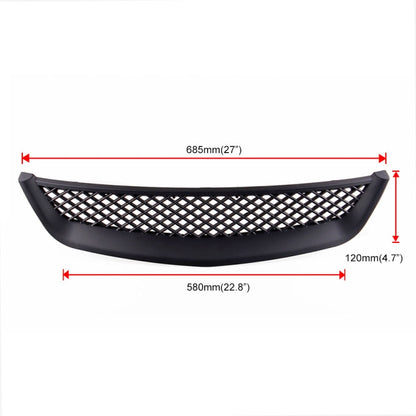 Car Front Racing Front Grille Grid ABS Insect Net for Honda Civic 2001-2003 - In Car by buy2fix | Online Shopping UK | buy2fix