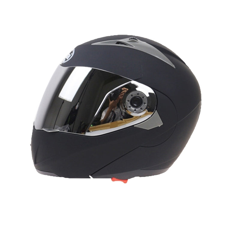 JIEKAI 105 Full Face Helmet Electromobile Motorcycle Double Lens Protective Helmet, Size: M (Matte Black+Silver) - Helmets by JIEKAI | Online Shopping UK | buy2fix