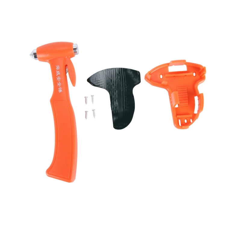 SHUNWEI SD-3501 Seat Belt Cutter Window Breaker Auto Rescue Tool Ideal Plastic Shell Car Safety Emergency Hammer with Adhesive Tape And Fixation Frame(Orange) - Emergency Hammer by SHUNWEI | Online Shopping UK | buy2fix