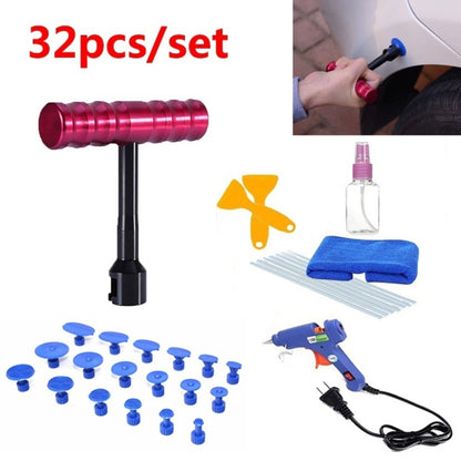 32 in 1 Auto Car Metal PDR Dent Lifter-Glue Puller Tab Hail Removal Paintless Car Dent Repair Tools Kit, with 20W Glue Gun, US Plug or EU Plug - In Car by buy2fix | Online Shopping UK | buy2fix