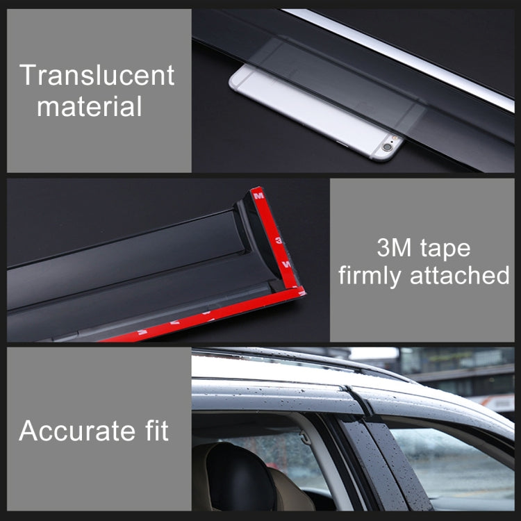 4 PCS Window Sunny Rain Visors Awnings Sunny Rain Guard for Ford Focus 2005-2011 Version Classic Style Sedan - Window Foils & Solar Protection by buy2fix | Online Shopping UK | buy2fix