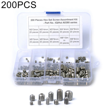 200 PCS Car 304 Stainless Steel Concave Head Hexagon Socket Screws Assortment Kit - In Car by buy2fix | Online Shopping UK | buy2fix