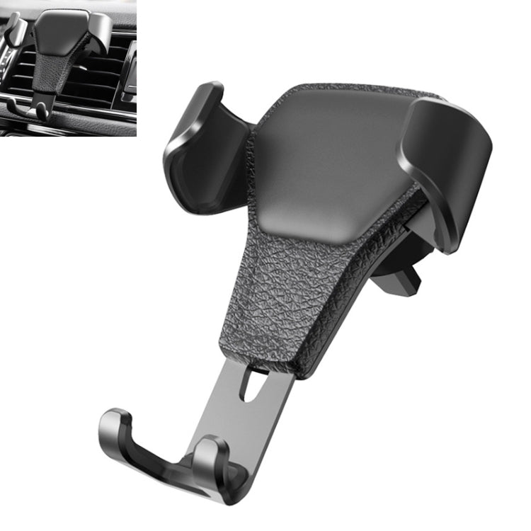 Litchi Texture Gravity Car Mount Phone Holder (Black) - Car Holders by buy2fix | Online Shopping UK | buy2fix