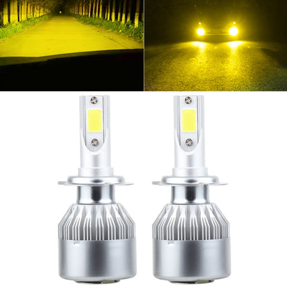 2 PCS H7 18W 1800 LM 3000K IP68 Casnbus Constant Current Car LED Headlight with 2 COB Lamps, DC 9-36V(Gold Light) - LED Headlamps by buy2fix | Online Shopping UK | buy2fix