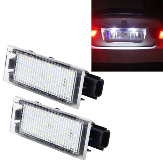 2 PCS License Plate Light with 18  SMD-3528 Lamps for Renault,2W 120LM,6000K, DC12V(White Light) - In Car by buy2fix | Online Shopping UK | buy2fix