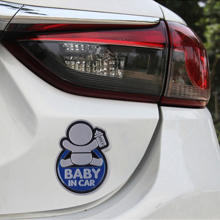 Baby in Car Happy Drinking Milk Infant Adoreable Style Car Free Sticker(Blue) - Warning Sticker by buy2fix | Online Shopping UK | buy2fix