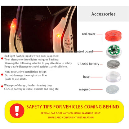 2 PCS Car Door Magnetic Warning Strobe Light Lamp(Colorful Light) - In Car by buy2fix | Online Shopping UK | buy2fix