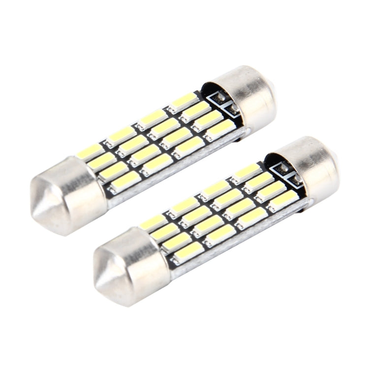 2 PCS 2W 100 LM 6000K 36MM Bicuspid Port Car Dome Lamp LED Reading Light with 16 SMD-4014 LED Lamps, DC 12V (White Light) - Dome Lights by buy2fix | Online Shopping UK | buy2fix