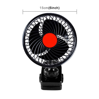 HUXIN HX-T604E 12W 6inch 360 Degree Adjustable Rotation Clip One Head Low Noise Mini Electric Car Fan with Roller Switch, DC24V - Heating & Fans by buy2fix | Online Shopping UK | buy2fix