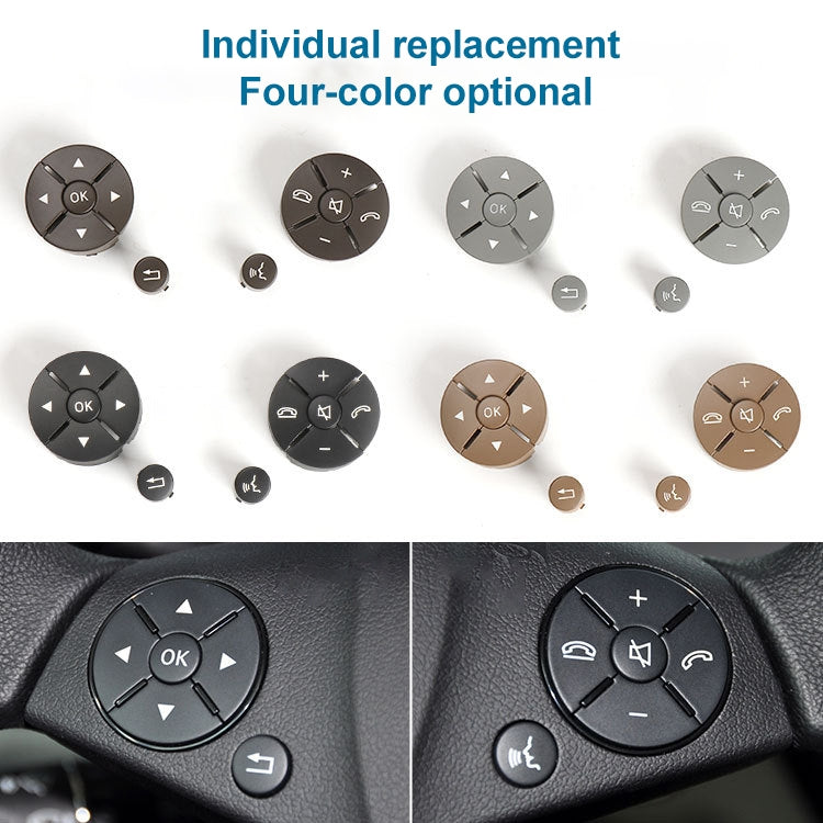 1 Pair Car Steering Wheel Switch Buttons Panel for Mercedes-Benz W204 2007-2014, Left Driving(Beige) - In Car by buy2fix | Online Shopping UK | buy2fix