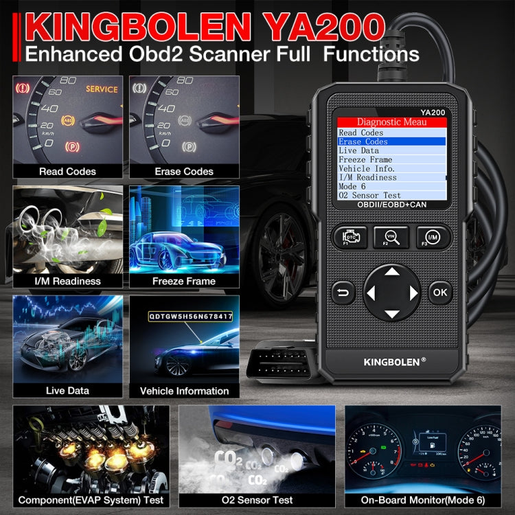 KINGBOLEN YA200 OBD2 Car Fault Diagnosis Tool Fault Analyzer - In Car by buy2fix | Online Shopping UK | buy2fix