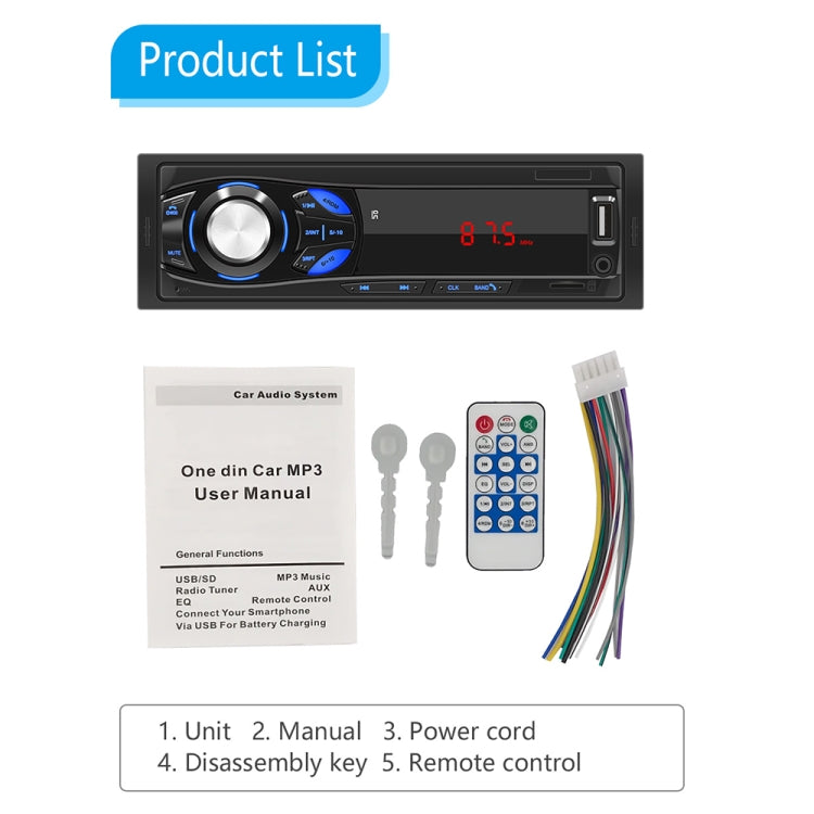 1044 Universal Car Radio Receiver MP3 Player, Support FM with Remote Control -  by buy2fix | Online Shopping UK | buy2fix