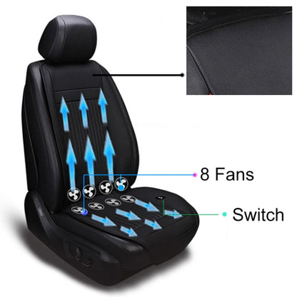 Car 12V Cushion Summer USB Breathable Ice Silk Seat Cover, Eight Fans + Ventilation and Refrigeration (Black) -  by buy2fix | Online Shopping UK | buy2fix