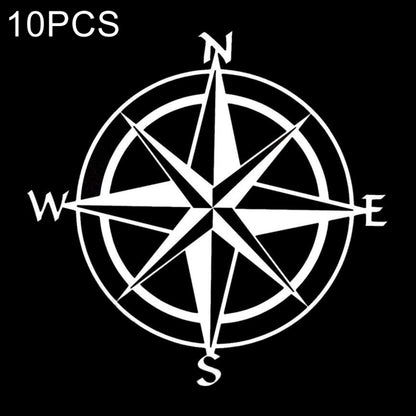 10 PCS Car Compass Pattern Random Decorative Sticker White -  by buy2fix | Online Shopping UK | buy2fix