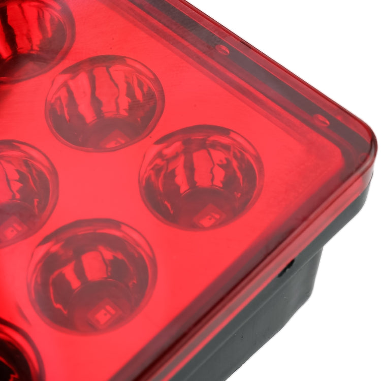 DC12V 1W Car Square Highlight Brake Lights Reversing Light with 15LEDs SMD-3528 (Red) - In Car by buy2fix | Online Shopping UK | buy2fix