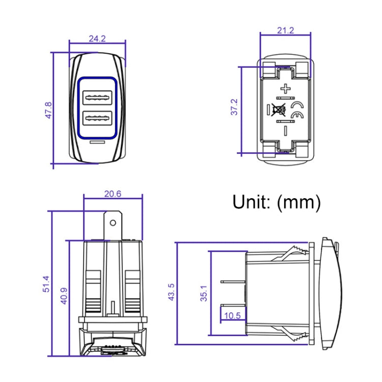 Car 4.8A Double-sided Mobile Phone Charger - Car Charger by buy2fix | Online Shopping UK | buy2fix