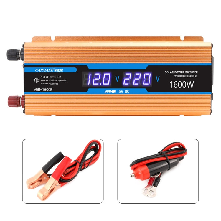 Carmaer 24V to 220V 1600W Car Multi-function Double Digital Display Inverter Household Power Converter - In Car by buy2fix | Online Shopping UK | buy2fix