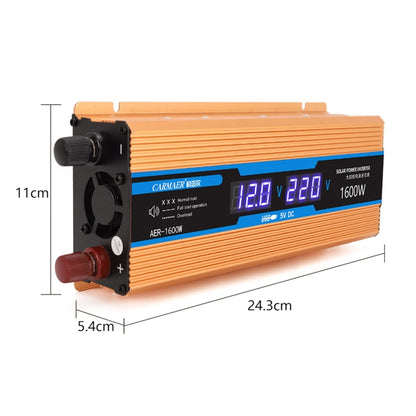 Carmaer 24V to 220V 1600W Car Multi-function Double Digital Display Inverter Household Power Converter - In Car by buy2fix | Online Shopping UK | buy2fix