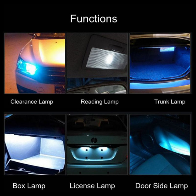 10 PCS T10 DC12V / 1.2W Car Clearance Light 12LEDs COB Lamp Beads (Green Light) - In Car by buy2fix | Online Shopping UK | buy2fix