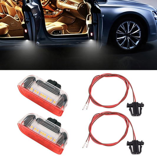 2 PCS Car DC 12V 1.6W Door Lights Lamps 18LEDs SMD-3528 Lamps with Cable for Volkswagen Golf 5 / 6 - In Car by buy2fix | Online Shopping UK | buy2fix