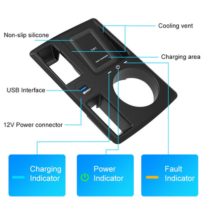 HFC-1054 Car Qi Standard Wireless Charger 15W / 10W Quick Charging for Audi Q3 2019-2022, Left Driving - In Car by buy2fix | Online Shopping UK | buy2fix