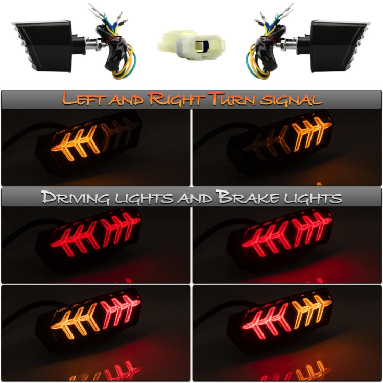 2 PCS KC670 Motorcycle Integrated Flashing Turn Signal Brake Tail Light for Honda MSX125 CBR650F CTX700(Transparent) - In Car by buy2fix | Online Shopping UK | buy2fix