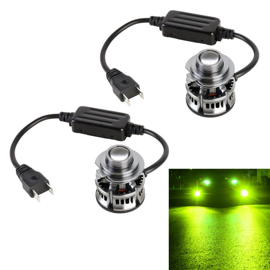 1 Pair H7 27W / DC12V Car Aluminum Alloy LED Headlight (Lime Green) - In Car by buy2fix | Online Shopping UK | buy2fix