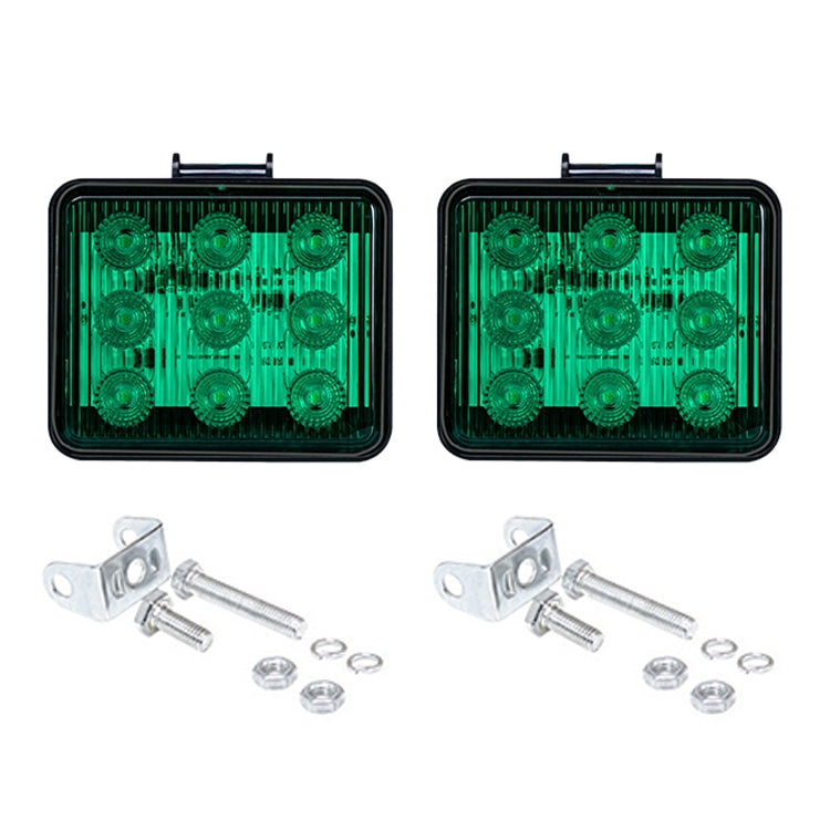 2 PCS ZS-7013 3 inch 9LEDs Strobe Waterproof Car / Truck Warning Light (Green Light) - In Car by buy2fix | Online Shopping UK | buy2fix