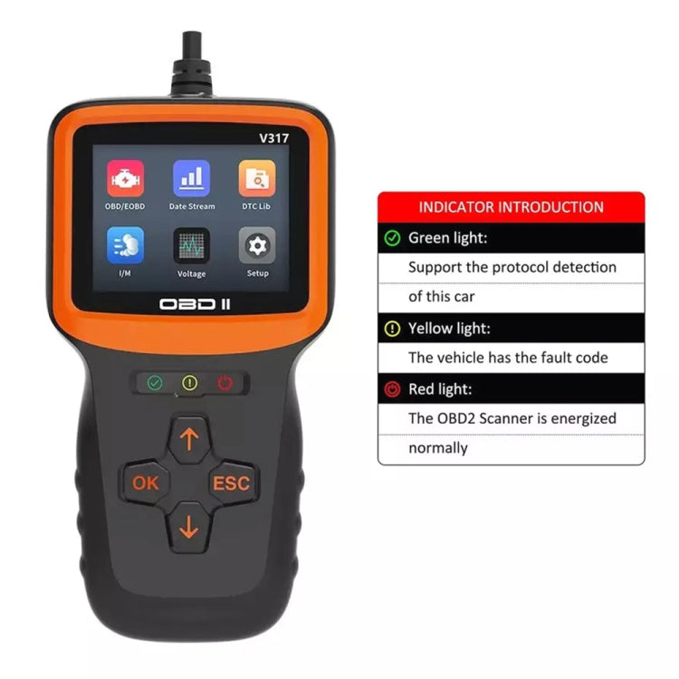 V317 Car Fault Detector OBD2 ELM327 Scanner Code Reader - In Car by buy2fix | Online Shopping UK | buy2fix