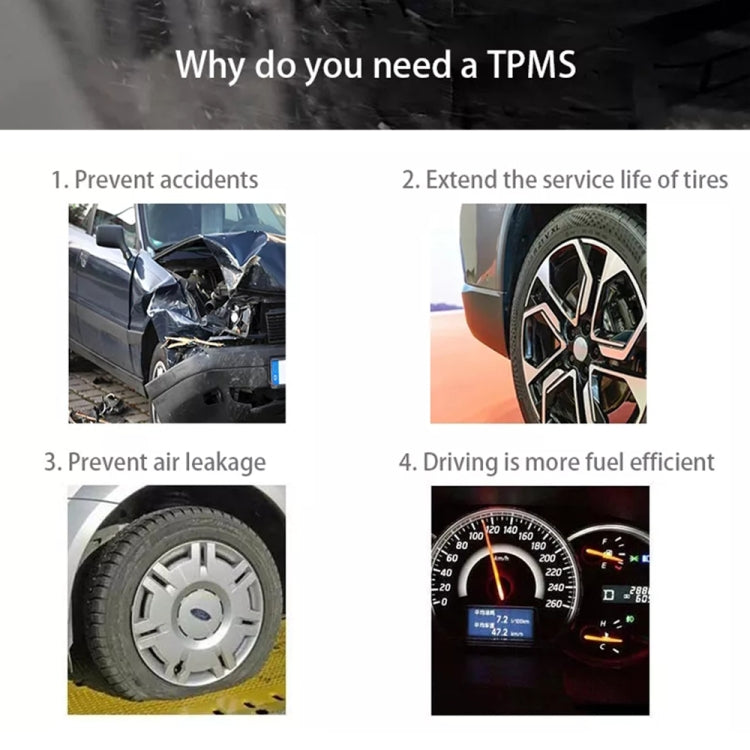 USB TPMS Tire Pressure Monitoring System Android with External Sensor for Car Radio DVD Player - In Car by buy2fix | Online Shopping UK | buy2fix