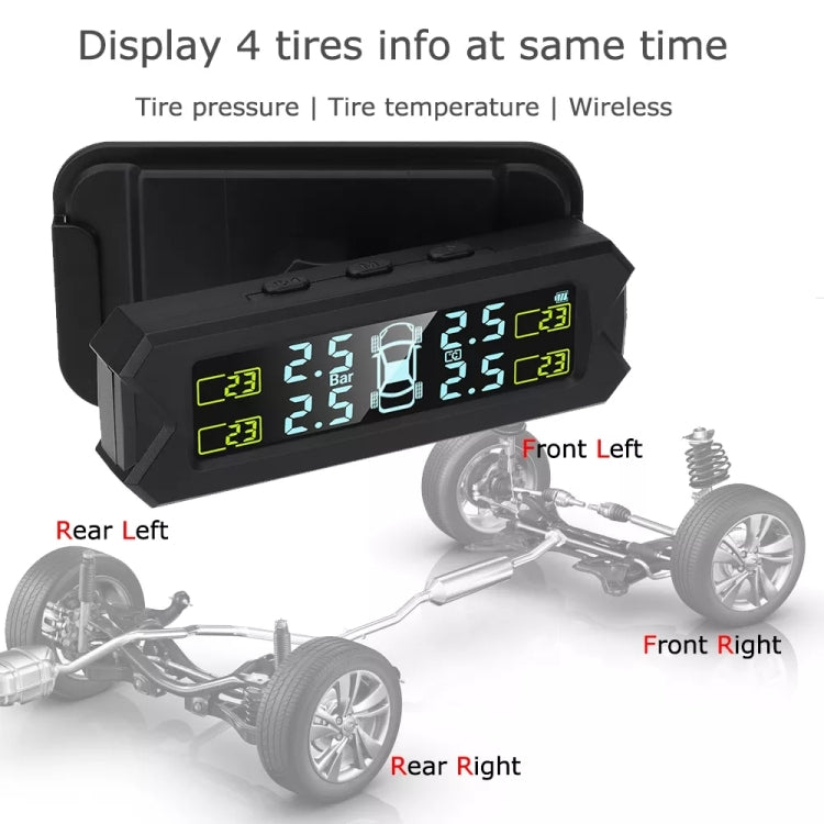 Car High Precision Solar Charging Tire Pressure Monitoring System TPMS, External Voice Sensor - In Car by buy2fix | Online Shopping UK | buy2fix