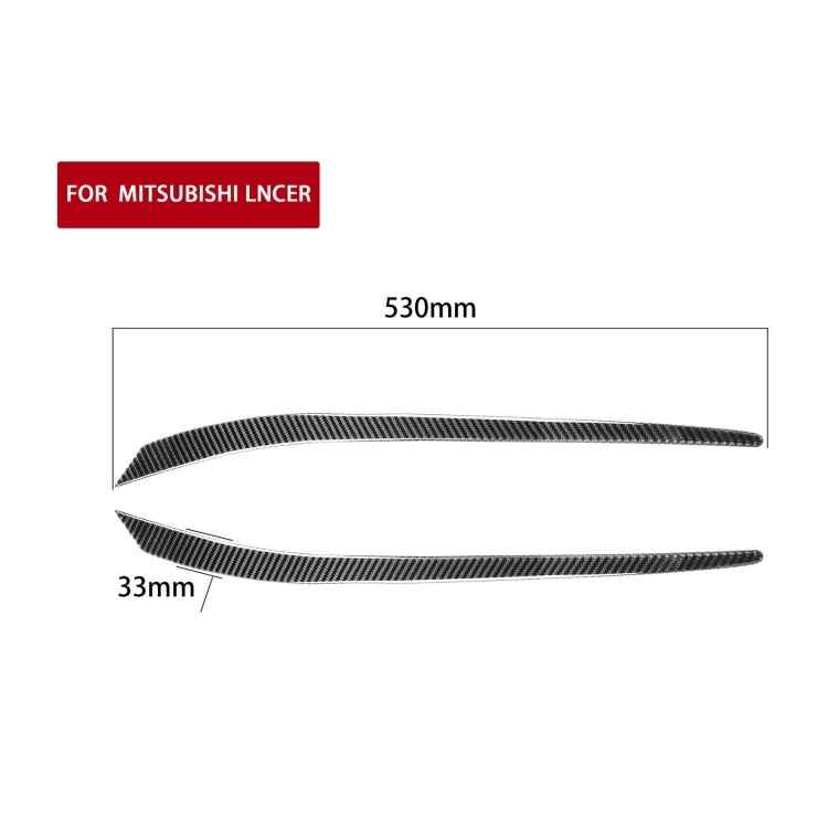 2 PCS / Set Carbon Fiber Car Lamp Eyebrow Decorative Sticker for Mitsubishi Lancer EVO 2008-2014, Drop Glue Version - In Car by buy2fix | Online Shopping UK | buy2fix