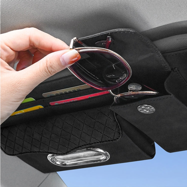 Car Nappa Leather Sun Visor Storage Clip (Black) - In Car by buy2fix | Online Shopping UK | buy2fix