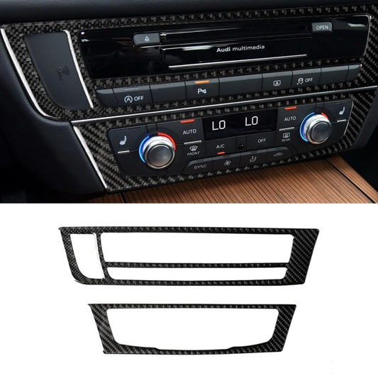 Car Carbon Fiber Air Conditioning CD Panel Decorative Sticker for Audi A6 S6 C7 A7 S7 4G8 2012-2018, Left Drive -  by buy2fix | Online Shopping UK | buy2fix