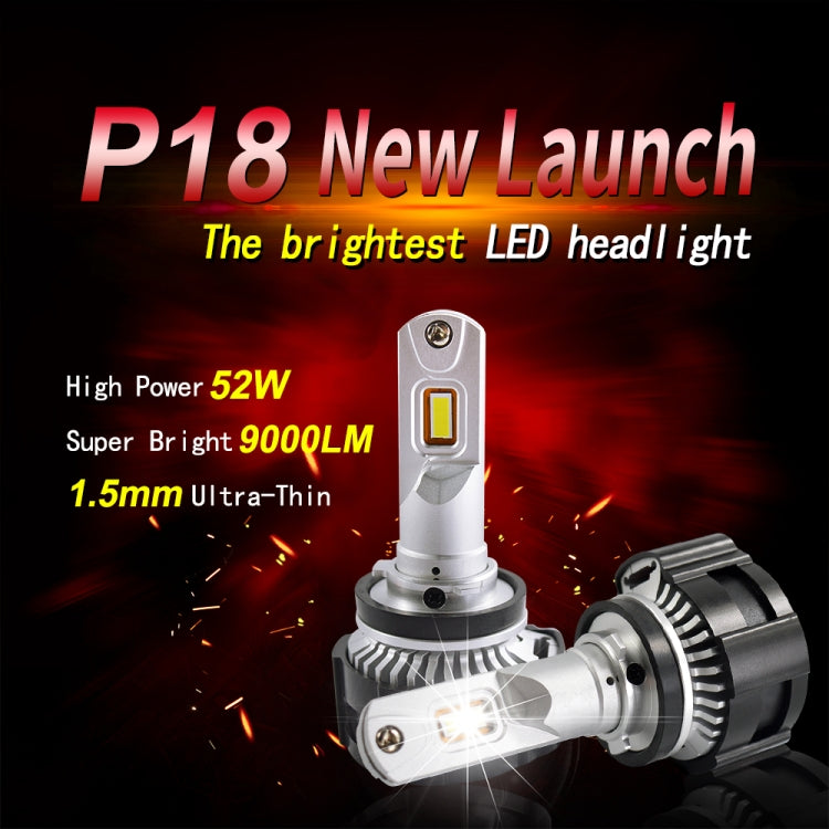 2 PCS P18 H7 DC11-30V 52W 6500K 6500LM Car LED Headlight Lamps - In Car by buy2fix | Online Shopping UK | buy2fix