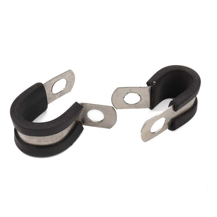 10 PCS Car Rubber Cushion Pipe Clamps Stainless Steel Clamps, Size: 9/8 inch (28mm) - In Car by buy2fix | Online Shopping UK | buy2fix