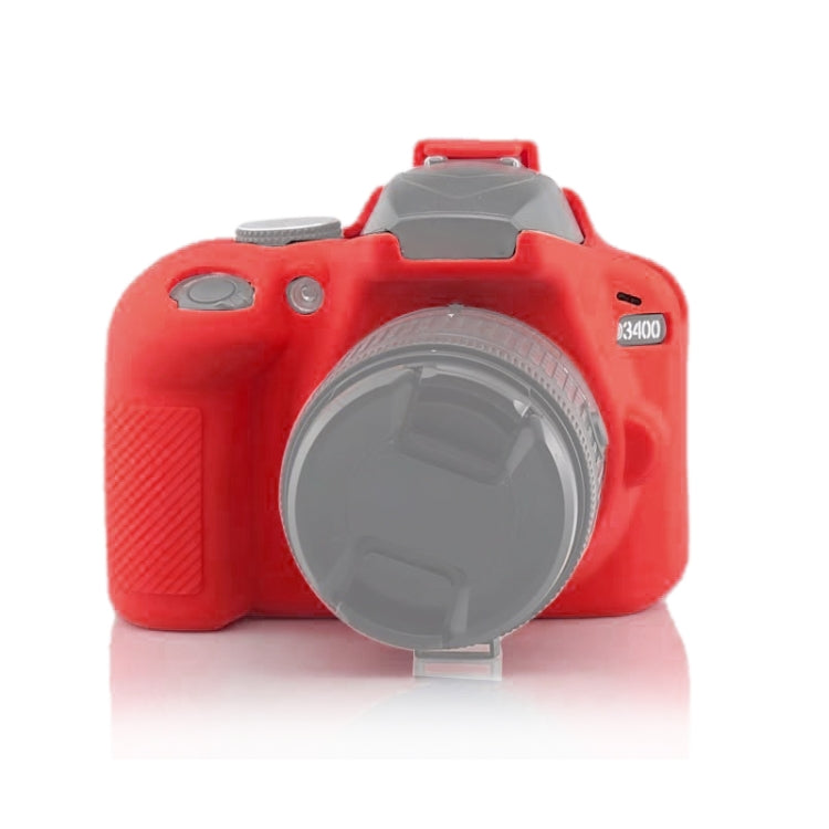 Soft Silicone Protective Case for Nikon D3400 / D3300 (Red) - Camera Accessories by buy2fix | Online Shopping UK | buy2fix