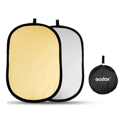 Godox FT01 2 in 1 Gold / Silver Oval Folding Reflector Board, Size: 90 x 120cm - Camera Accessories by Godox | Online Shopping UK | buy2fix